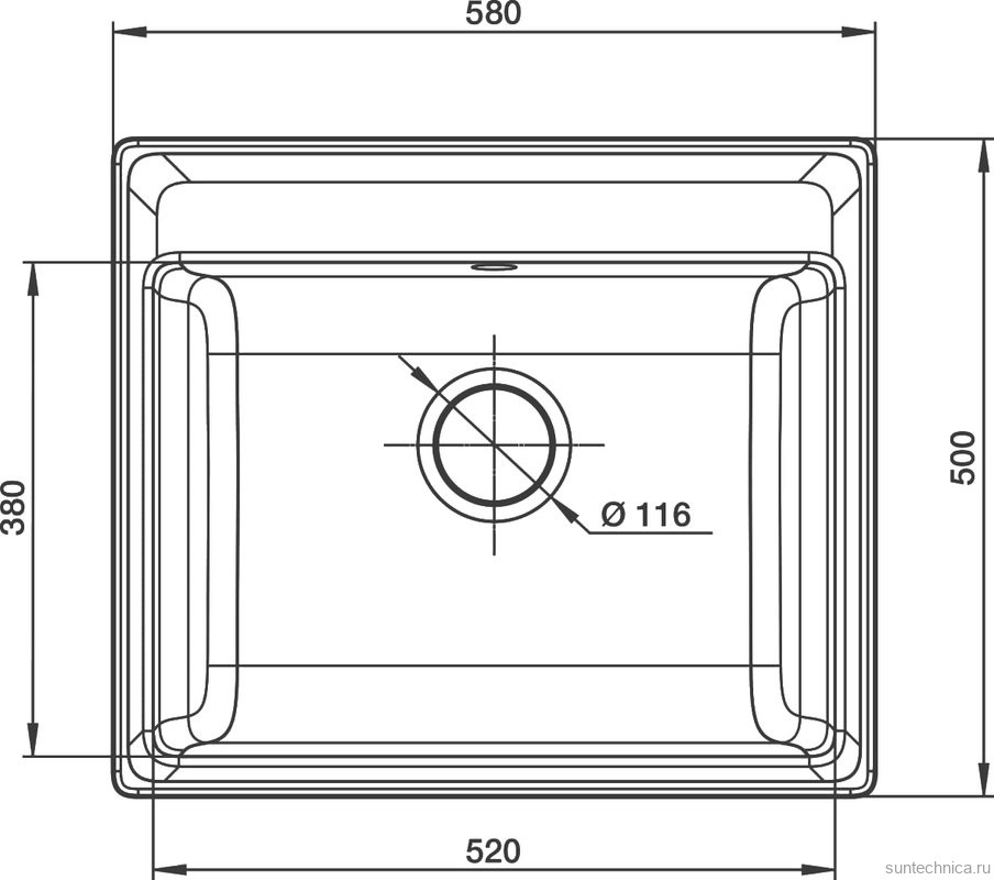Мойка кухонная GranFest Vertex GF-V-580 иней