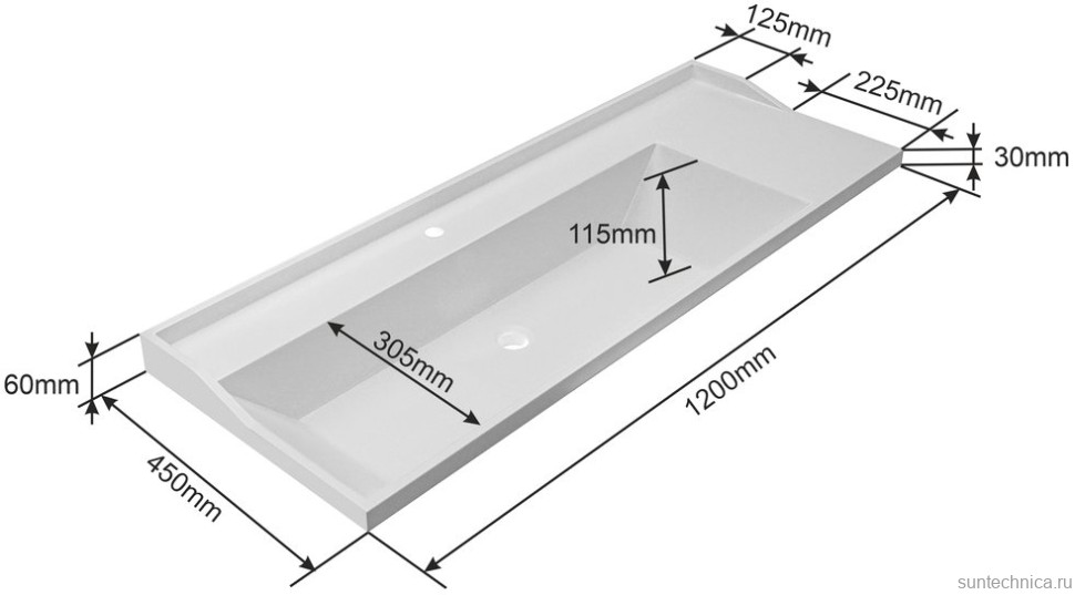 Тумба с раковиной СаНта Лондон 120 подвесная, с ящиком, с дверками