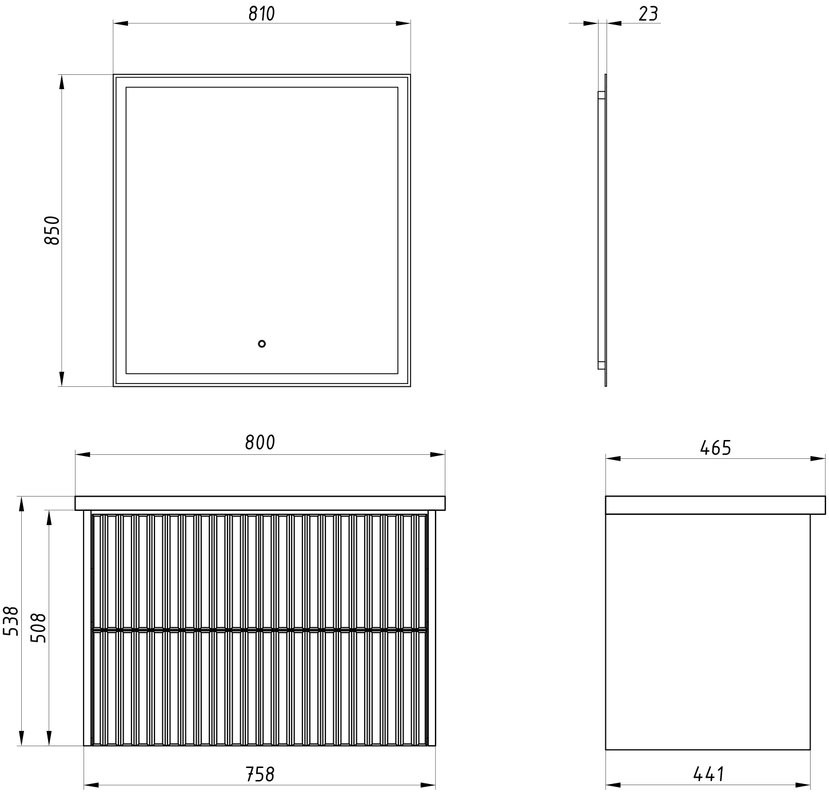 Мебель для ванной комнаты ASB-Woodline Риола 80 слоновая кость