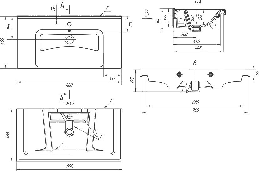 Мебель для ванной комнаты ASB-Woodline Риола 80 слоновая кость