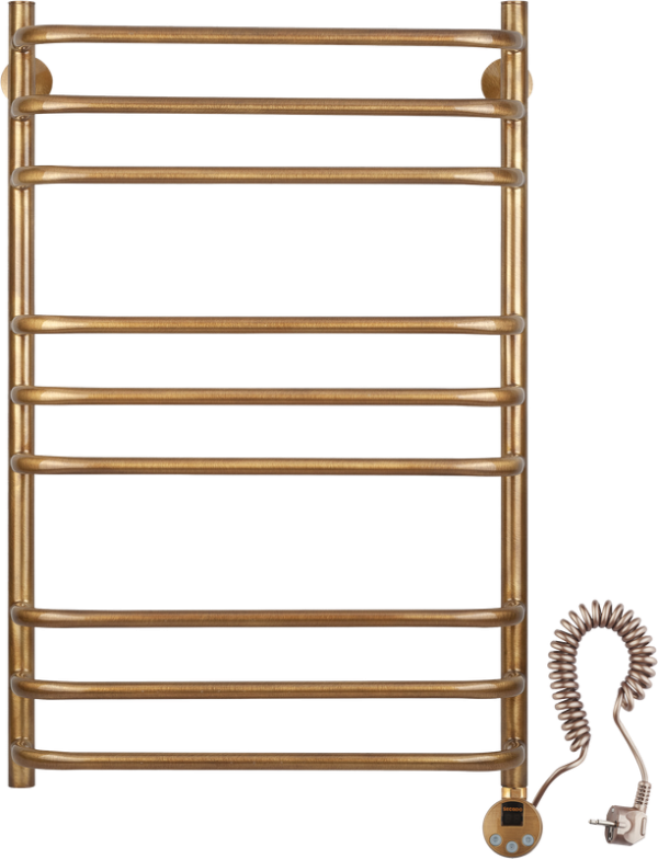 Полотенцесушитель электрический Secado Мерида 3 85x55 см, подключение справа, бронза, лесенка, латунь