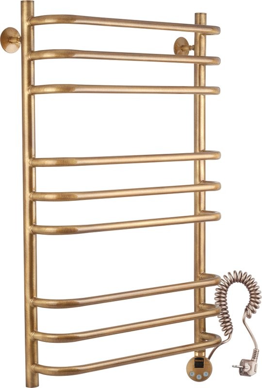 Полотенцесушитель электрический Secado Мерида 3 85x55 см, подключение справа, бронза, лесенка, латунь