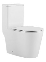 Унитаз-моноблок напольный AZARIO Nimbus AZ-6080-AP безободковый, с микролифтом, глянцевый белый