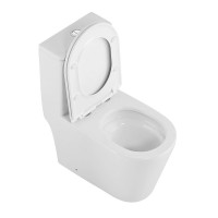 Унитаз-моноблок напольный AZARIO Nimbus AZ-6080-AP безободковый, с микролифтом, глянцевый белый