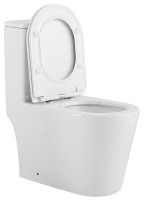 Унитаз-моноблок напольный AZARIO Nimbus AZ-6080-AP безободковый, с микролифтом, глянцевый белый