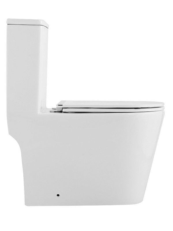 Унитаз-моноблок напольный AZARIO Nimbus AZ-6080-AP безободковый, с микролифтом, глянцевый белый