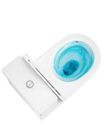 Унитаз-моноблок напольный AZARIO Nimbus AZ-6080-AP безободковый, с микролифтом, глянцевый белый