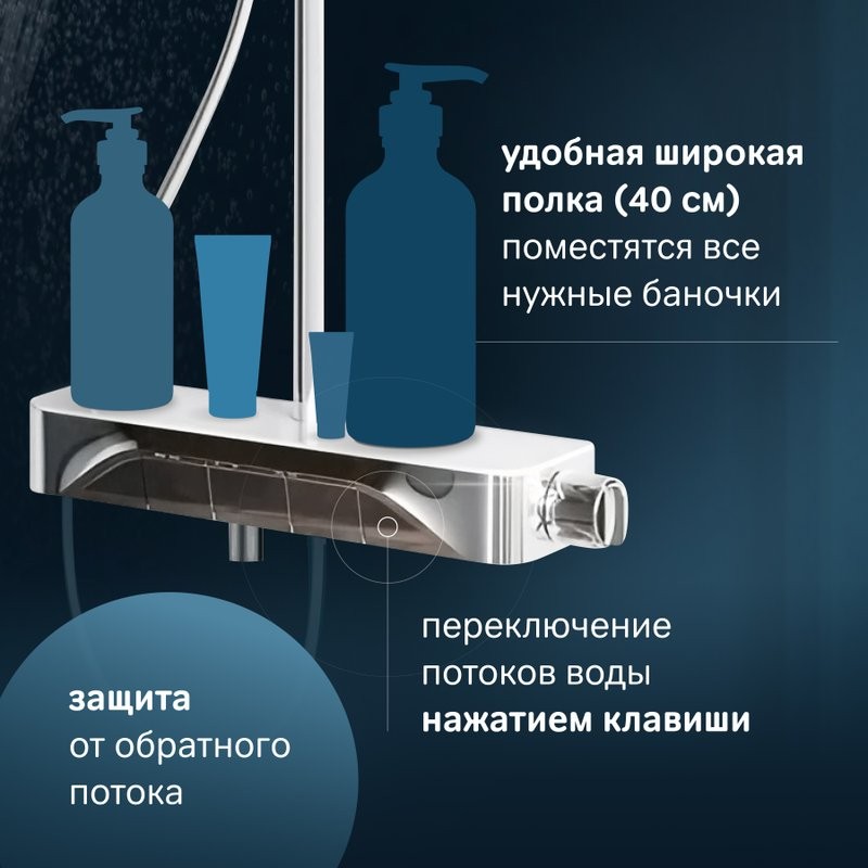 Душевая стойка AM.PM Func F078F700 хром