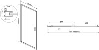 Душевая дверь в нишу Vincea Garda VDS-1G110CL 110 см, профиль хром, стекло прозрачное