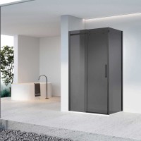 Душевая дверь в нишу Vincea Como-N VDS-4CN130CGB 130 см, профиль черный матовый, стекло тонированное серое
