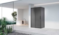 Душевая дверь в нишу Vincea Como-N VDS-4CN130CGB 130 см, профиль черный матовый, стекло тонированное серое