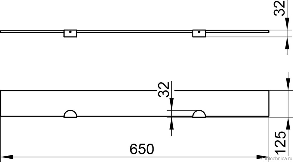 Полка Keuco Edition 300 30010 65 см, без держателей