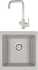 Комплект  Мойка кухонная Paulmark Brilon PM104546-GR серый + Смеситель для кухни Paulmark Logas Lo213021-310 серый