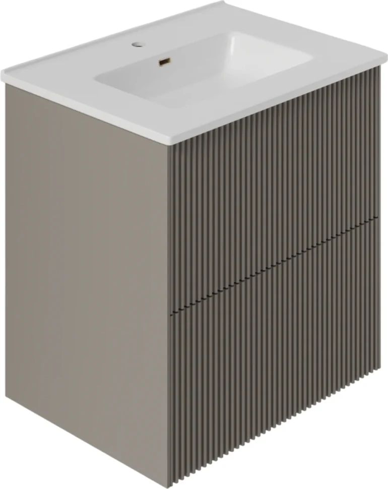 Тумба с раковиной La Fenice Terra Twin 60 подвесная, cappuccino, раковина Slim Line 60 см
