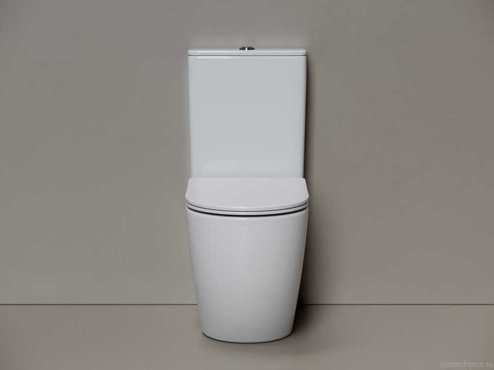 Унитаз-компакт напольный Ceramicanova Mia Торнадо CN1801T с сиденьем микролифт, безободковый