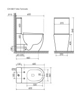 Унитаз-компакт напольный Ceramicanova Mia Торнадо CN1801T с сиденьем микролифт, безободковый