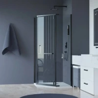 Душевой уголок RGW Hotel HO-081 90x90x195 см, профиль черный, стекло прозрачное