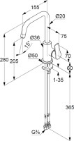 Смеситель для раковины Kludi Pure&Solid 340240575