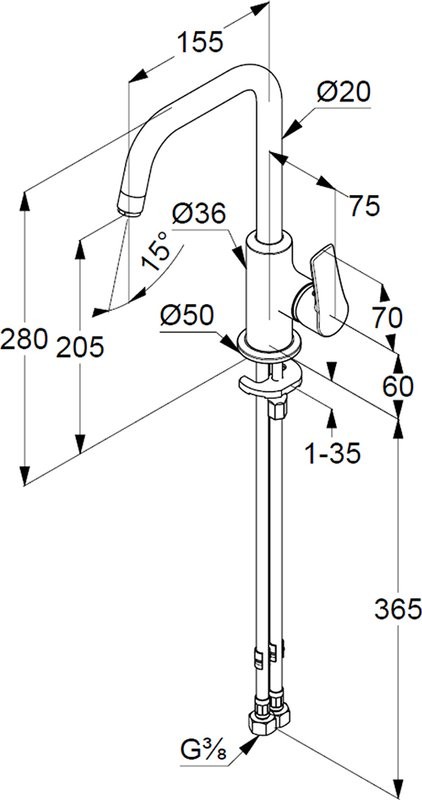 Смеситель для раковины Kludi Pure&Solid 340240575