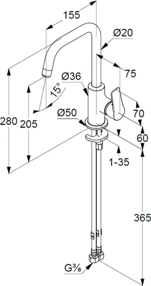 Смеситель для раковины Kludi Pure&Solid 340240575