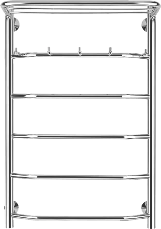 Полотенцесушитель электрический Secado Агата 1 КСП 85x55 см, подключение слева, глянцевый хром, лесенка, с полкой