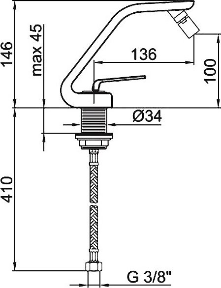 Смеситель для биде Webert Wolo WO840102564 черный