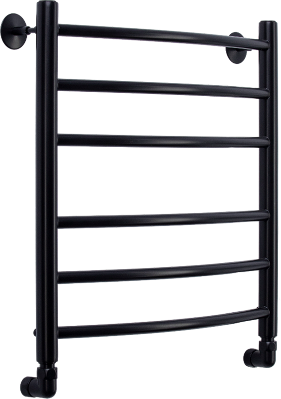 Полотенцесушитель водяной Comfysan Noumi W-6 60х50 60x55 см, черный матовый, лесенка