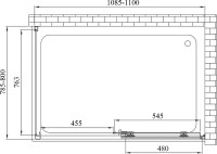 Душевой уголок Vincea Soft VSR-3SO8011CL 110х80 см, профиль хром