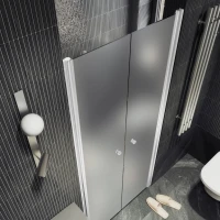 Душевая дверь в нишу Maybahglass MGD-436-1 89 см, профиль матовый белый, стекло сатин