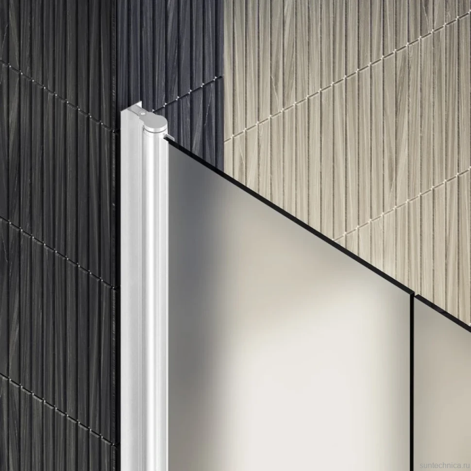 Душевая дверь в нишу Maybahglass MGD-436-1 89 см, профиль матовый белый, стекло сатин