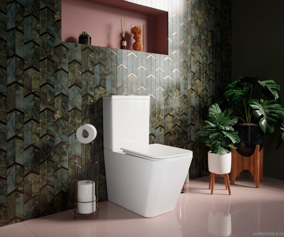 Унитаз-компакт напольный Ceramicanova Cubic CN1803 с микролифтом, безободковый