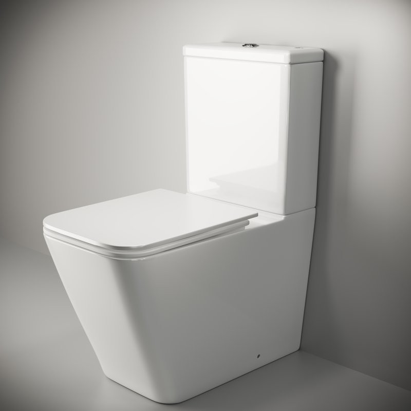 Унитаз-компакт напольный Ceramicanova Cubic CN1803 с микролифтом, безободковый