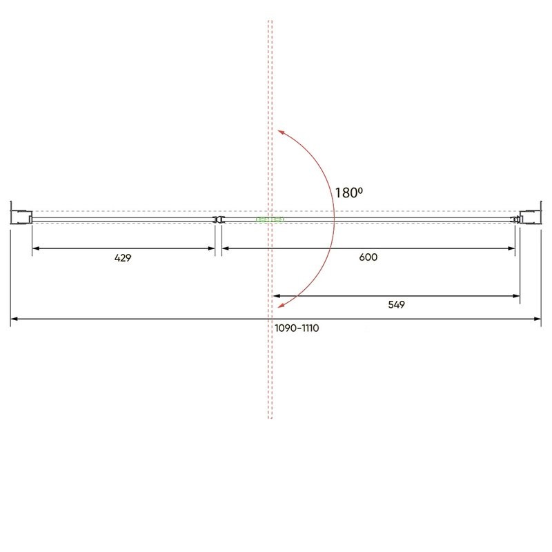 Душевая дверь в нишу Veconi Vianno VN34B-110-01-C7 110 см, профиль черный, стекло прозрачное