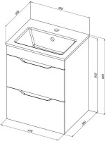 Мебель для ванной комнаты Aquanet Практика 50 2 ящика, маренго