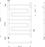 Полотенцесушитель электрический Secado Валенсия 2 105x55 см, подключение слева, бронза, лесенка, латунь