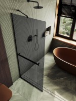 Душевая перегородка Maybahglass MGD-1461-6у 99 см, профиль черный, стекло графит