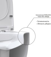 Унитаз подвесной Berges Ego XL Rimless 082124 с микролифтом