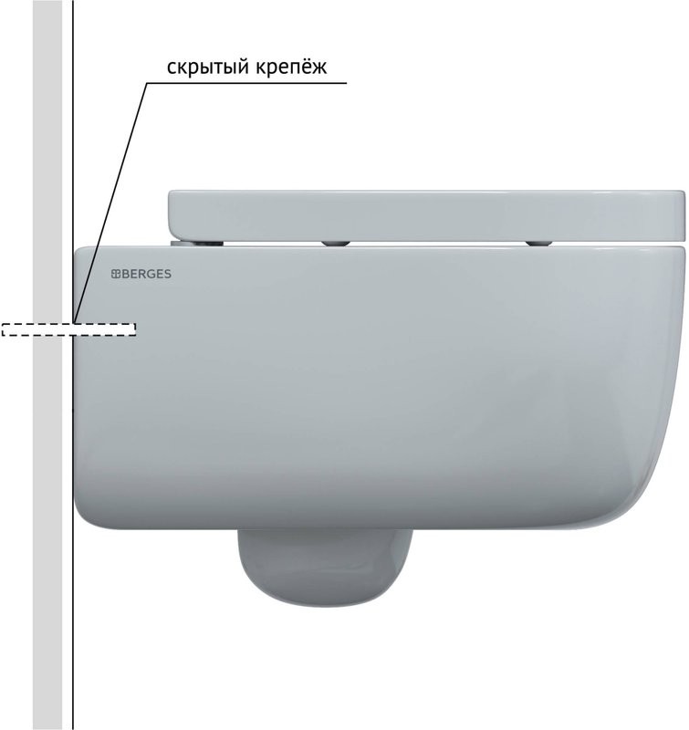 Унитаз подвесной Berges Ego XL Rimless 082124 с микролифтом