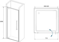 Душевая дверь в нишу RGW Stilvoll SV-02 900х2000 профиль хром, стекло прозрачное
