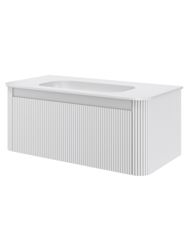 Тумба под раковину без столешницы Armadi Art Voi 100 подвесная, рифленая, matt white