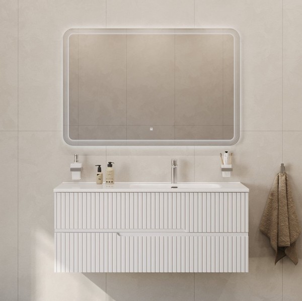 Мебель для ванной комнаты Cezares Duet 120 R bianco lucido, раковина белая CZR-8095-120-R