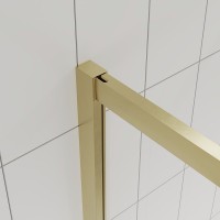 Душевой уголок Veconi Evo 300 G 90х90 см, профиль брашированное золото, стекло прозрачное