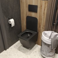 Унитаз подвесной BOND Cube F04-108 безободковый, с микролифтом, черный