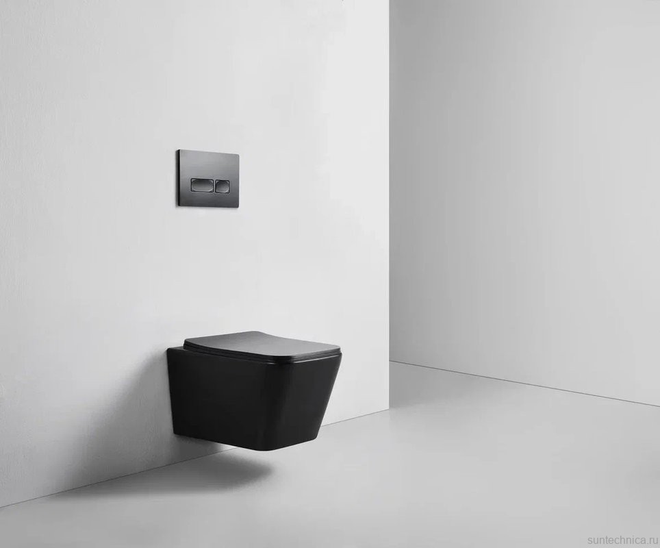 Унитаз подвесной BOND Cube F04-108 безободковый, с микролифтом, черный