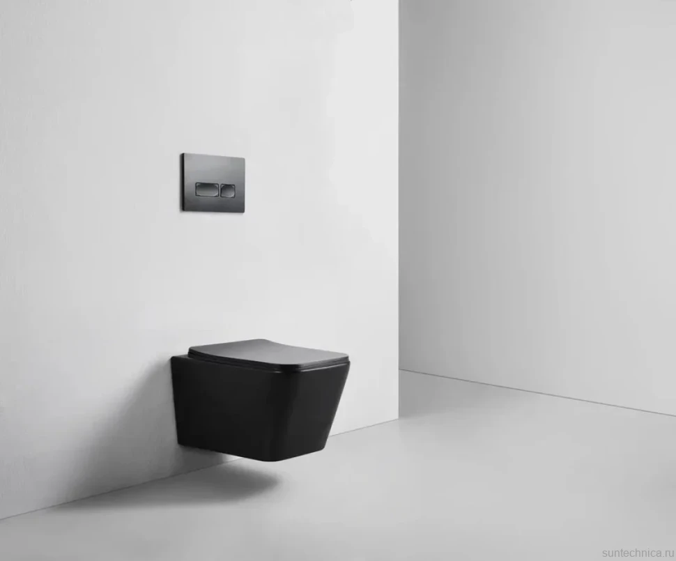 Унитаз подвесной BOND Cube F04-108 безободковый, с микролифтом, черный