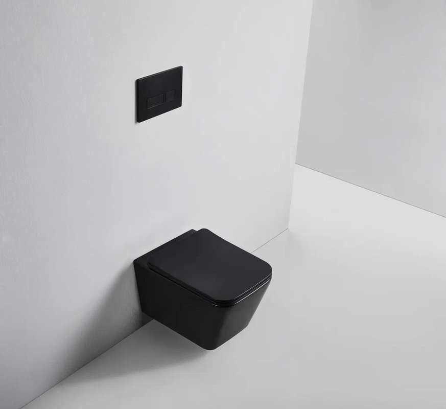 Унитаз подвесной BOND Cube F04-108 безободковый, с микролифтом, черный