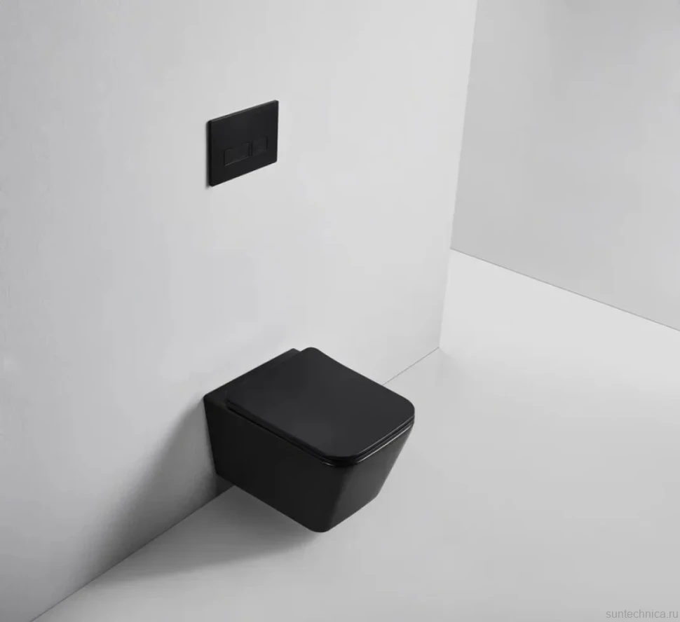 Унитаз подвесной BOND Cube F04-108 безободковый, с микролифтом, черный