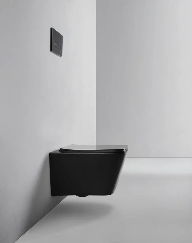 Унитаз подвесной BOND Cube F04-108 безободковый, с микролифтом, черный