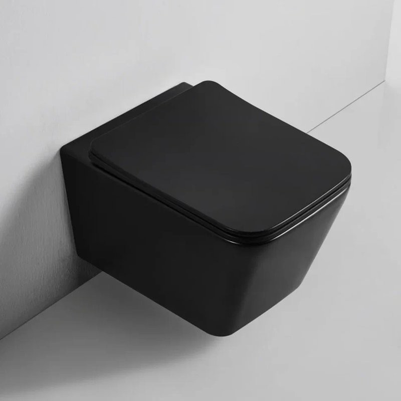 Унитаз подвесной BOND Cube F04-108 безободковый, с микролифтом, черный