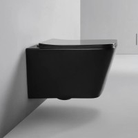 Унитаз подвесной BOND Cube F04-108 безободковый, с микролифтом, черный